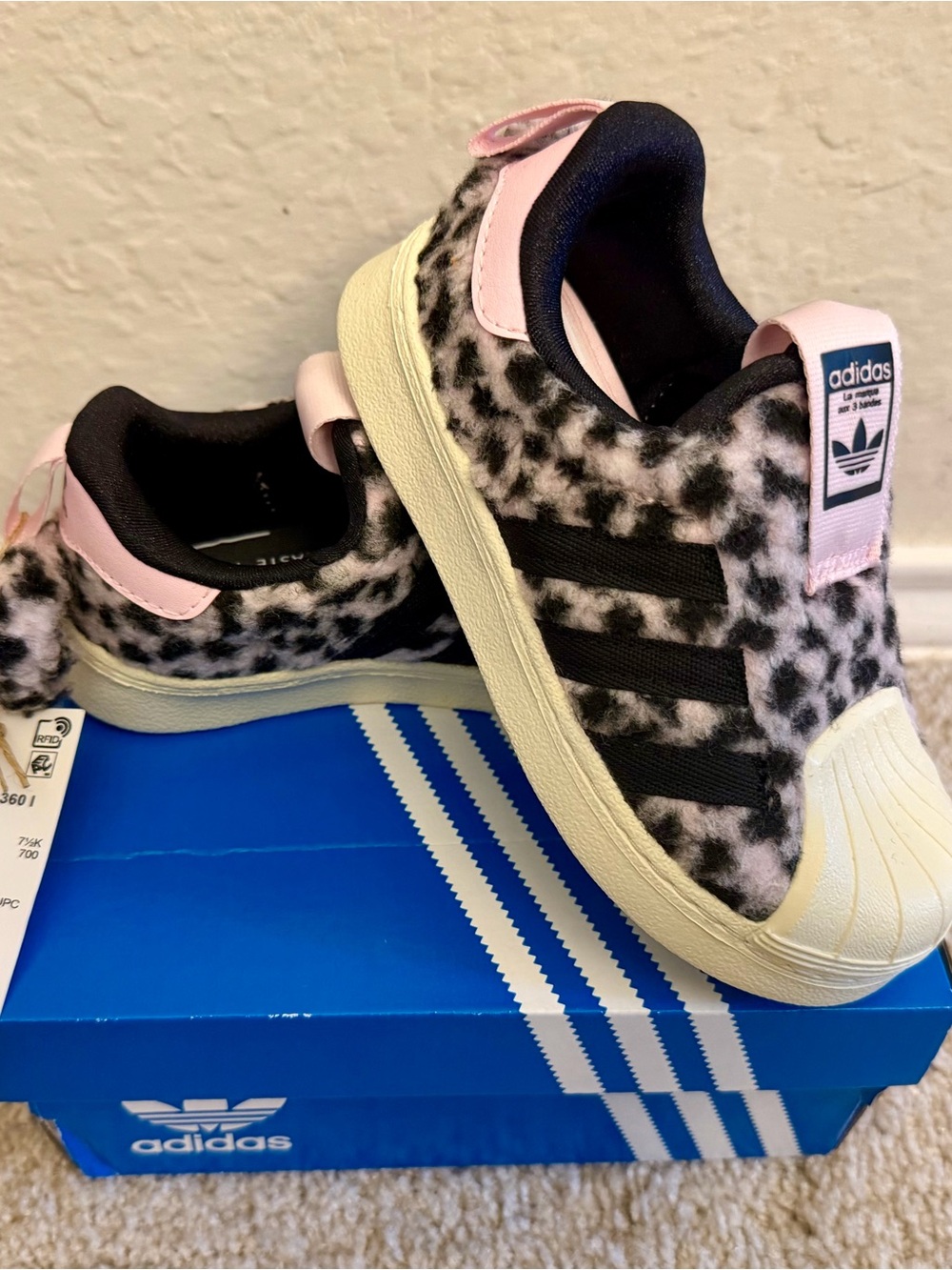 Adidas Superstar 360 Leopard Print Pink Accent Slip-On Sneakers